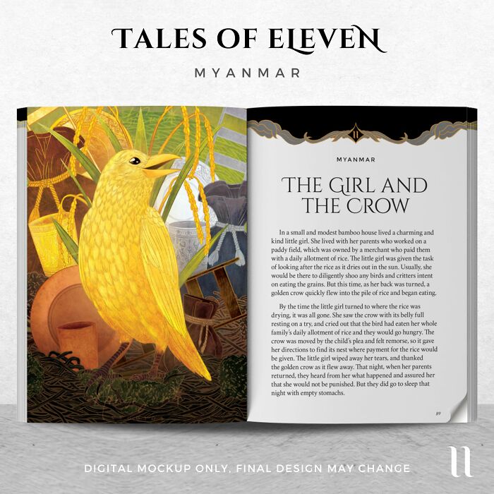 Girl And The Crow - Myanmar Folklore