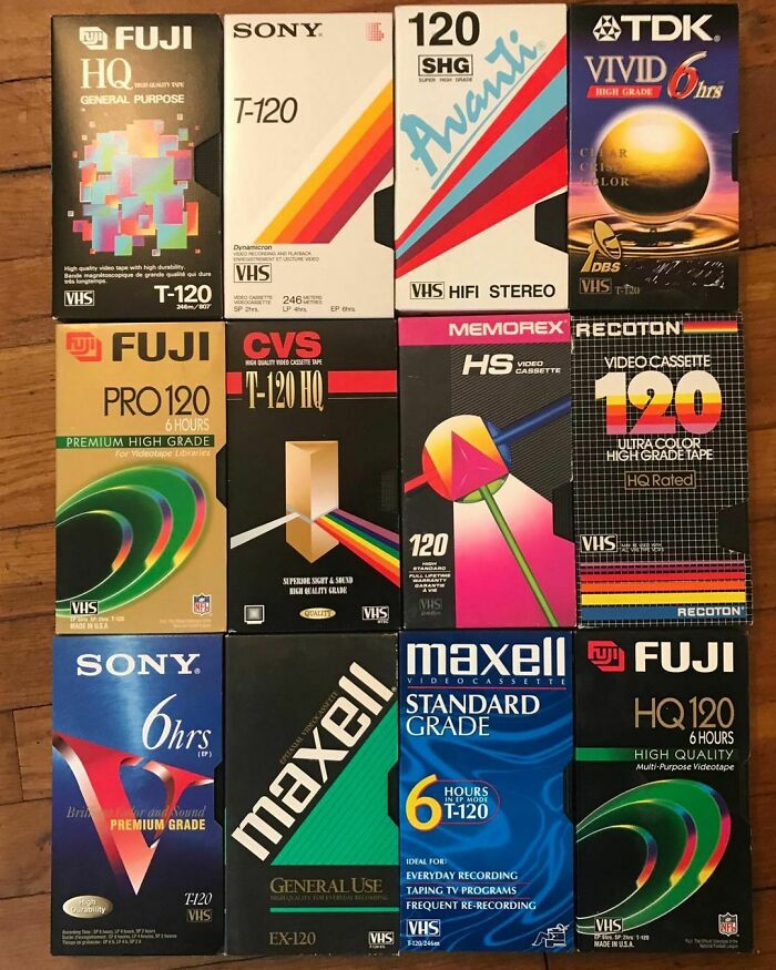 Hora de apreciar los diseños de las fundas de las cintas vhs para grabar