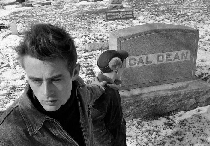 James Dean And His Cousin Marcus Walking Through Fairmount’s Park Cemetery In Fairmount, Indiana, 1955