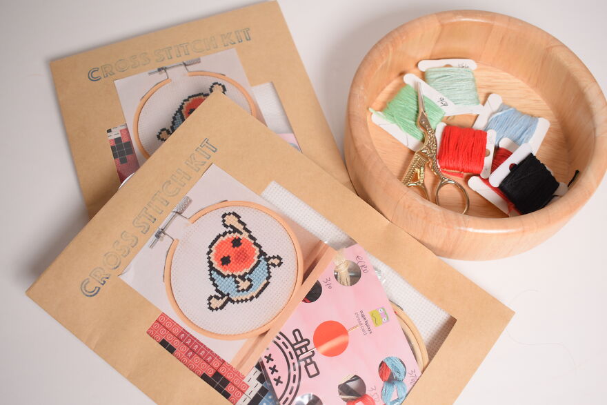 I Made Taiko Drum Mini Cross Stitch Kit