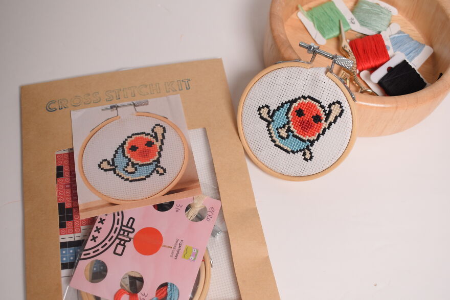 I Made Taiko Drum Mini Cross Stitch Kit