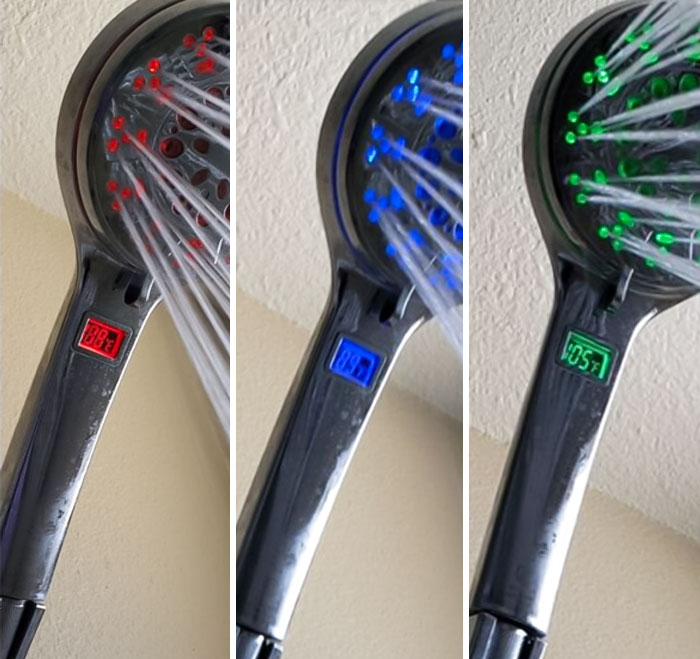 My Shower Head Shows You How Hot, Cold, And How Perfect The Water Is