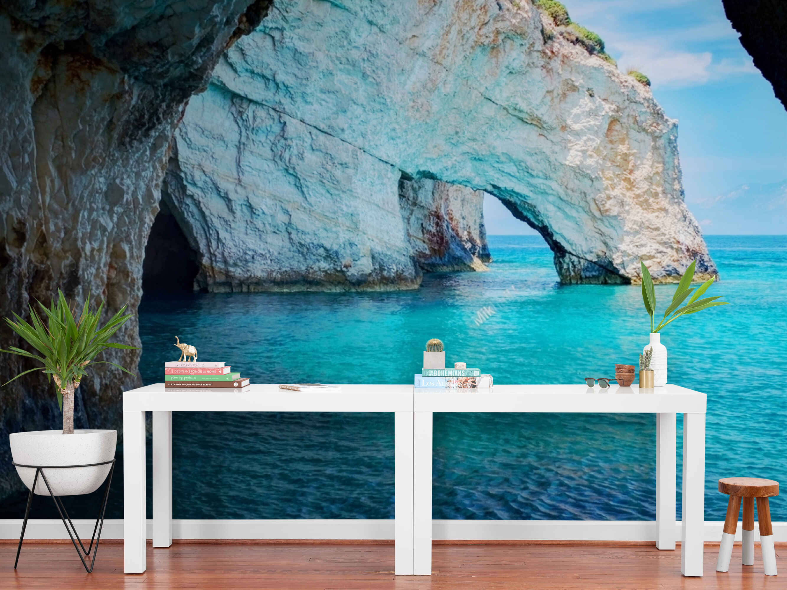 I Found And Hung These Blue Caves Wall Mural Peel And Stick Wallpapers