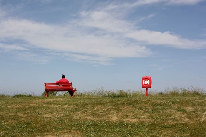 Red Red Red : A Grab Shot At The Beach, Nairn, Scottish Highlands. I Usually Work In B/W But I Love It When Colours Pop Like This! The Place Was Teeming With People, I Was Grabbed A Moment When He Was Isolated In The Frame