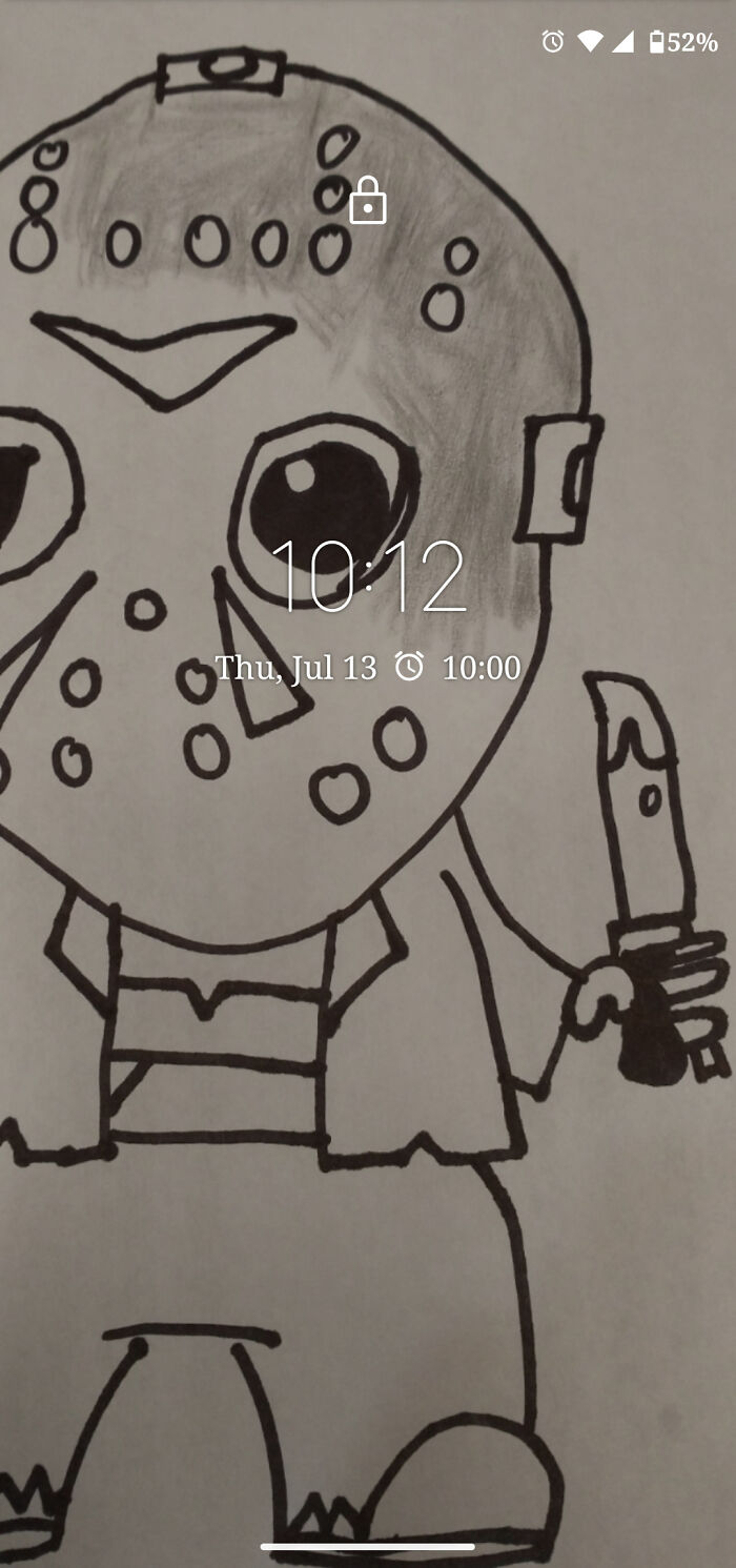 Jason Voorhees My Son Drew With Sharpie