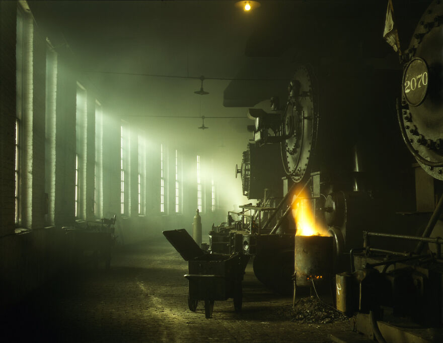 Steam Locomotives Of The Chicago & Northwestern Railway In The Roundhouse At The Chicago, Illinois Rail Yards In 1942 By Jack Delano