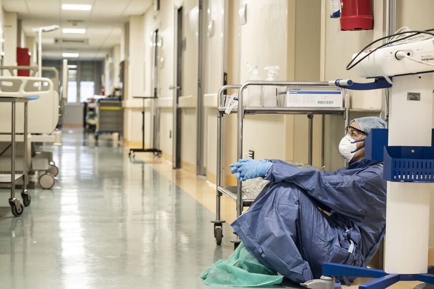 A Doctor During The Covid-19 Pandemic In San Salvatore Hospital In Pesaro, Italy By Alberto Giuliani
