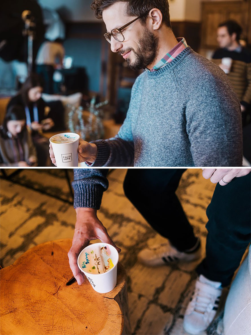 Latté Art For Andy Samberg, Cristin Miliote And Camila Mendes