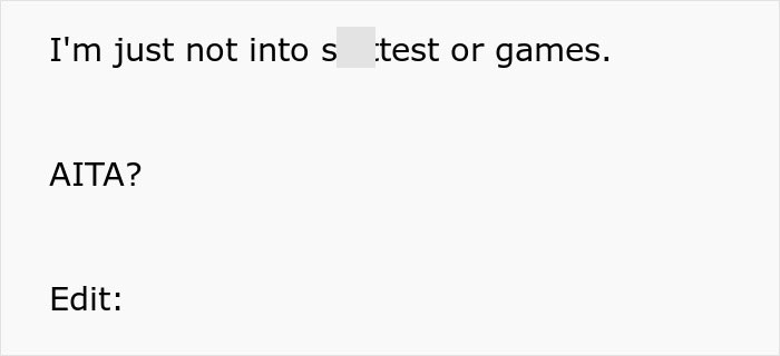 Text saying a woman is not into tests or games, related to a man acting strange on a first date and being blocked.