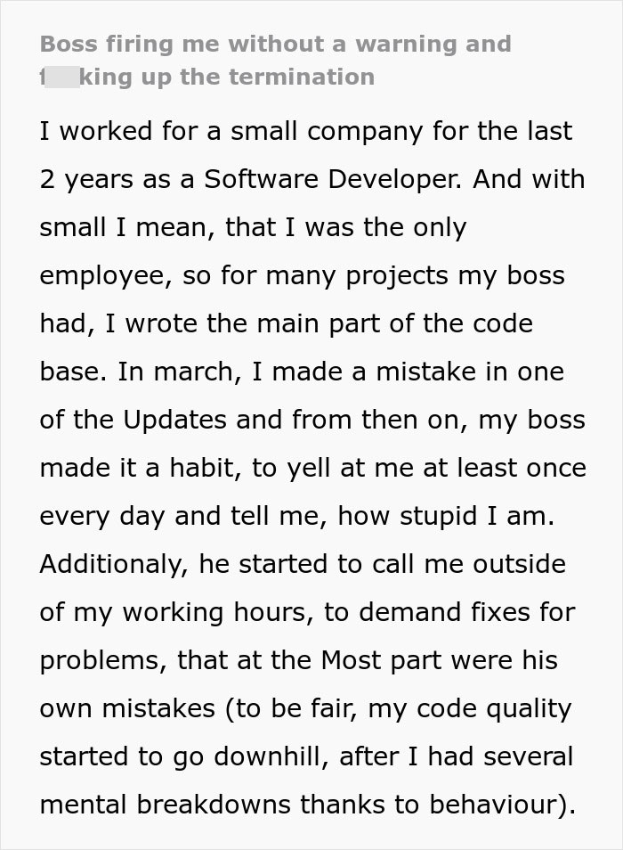Boss Makes A &ldquo;Minor Spelling Mistake&rdquo; In Job Termination Letter, Eats Dirt When Employee Complies 