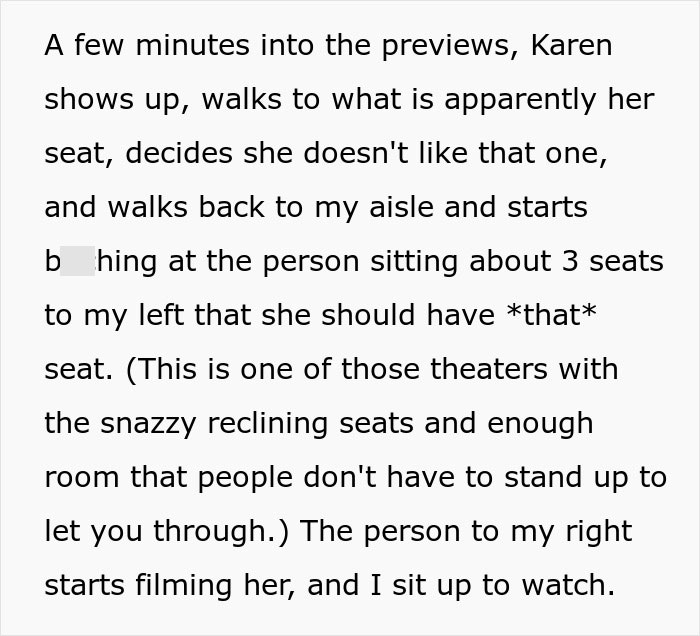 Karen Tries To Get Another Moviegoer Out Of His Seat At 'Oppenheimer', Gets Taken Out Of The Cinema Karen Tries To Get Another Moviegoer Out Of His Seat At 'Oppenheimer', Gets Taken Out Of The Cinema