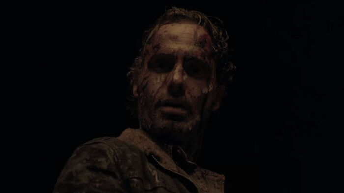 Rick Grimes looking down