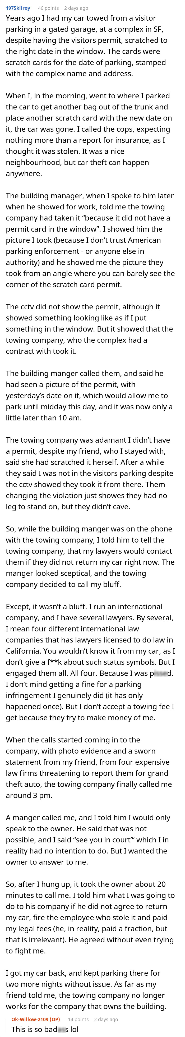 "The Employee Spit In His Face": GF Gets Revenge On Tow Company That Wrongfully Towed Her BF's Car