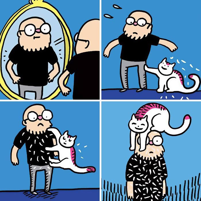 50 Feel-Good Wordless Cat Comics That Will Make Your Day By This Dutch Illustrator