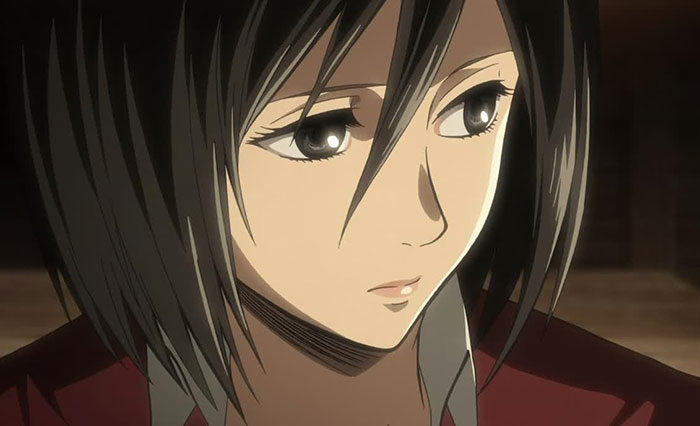 Mikasa Ackerman wearing red shirt