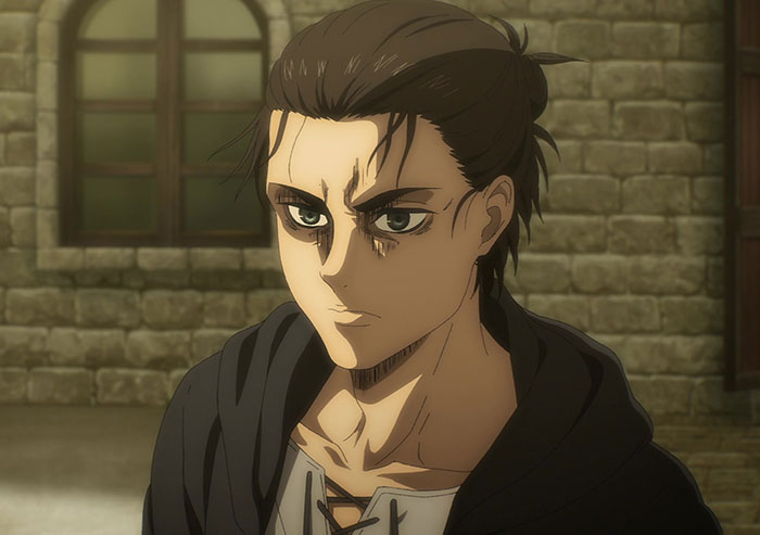 Eren Yeager wearing black hoodie