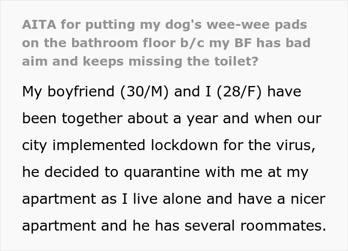 &ldquo;The Bathroom Floor Was Suddenly Always Wet&rdquo;: BF Keeps Missing The Toilet, GF Gets Resourceful