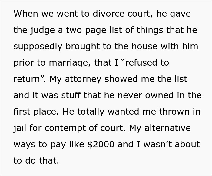 Woman Avoids Being Put In Jail During Divorce Proceedings And Gets Revenge On Ex Instead Woman Avoids Being Put In Jail During Divorce Proceedings And Gets Revenge On Ex Instead