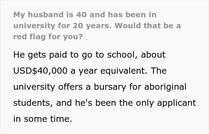 40 Y.O. Has Multiple Degrees After Being In University For 20 Years, His Wife Asks If It&rsquo;s A Red Flag