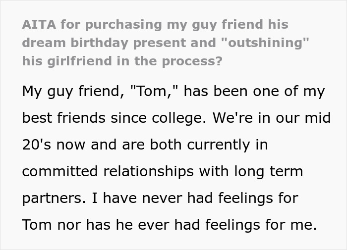 &ldquo;He Literally Screamed&rdquo;: Woman Asks The Internet If She Was In The Wrong For Getting A Male Friend An Expensive Gift