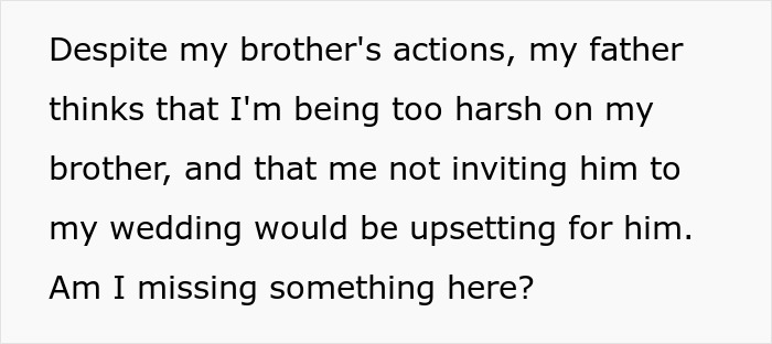 Arrogant Bride Slams Brother For Being Unwilling To Contribute $26K For Her 'Dream Wedding'