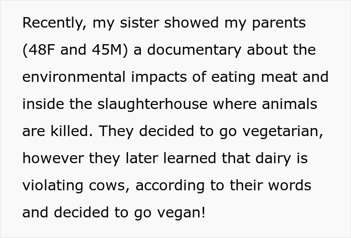 Guy Refuses To Go Vegan As Entire Family Does, Gets Hate For It Guy Refuses To Go Vegan As Entire Family Does, Gets Hate For It