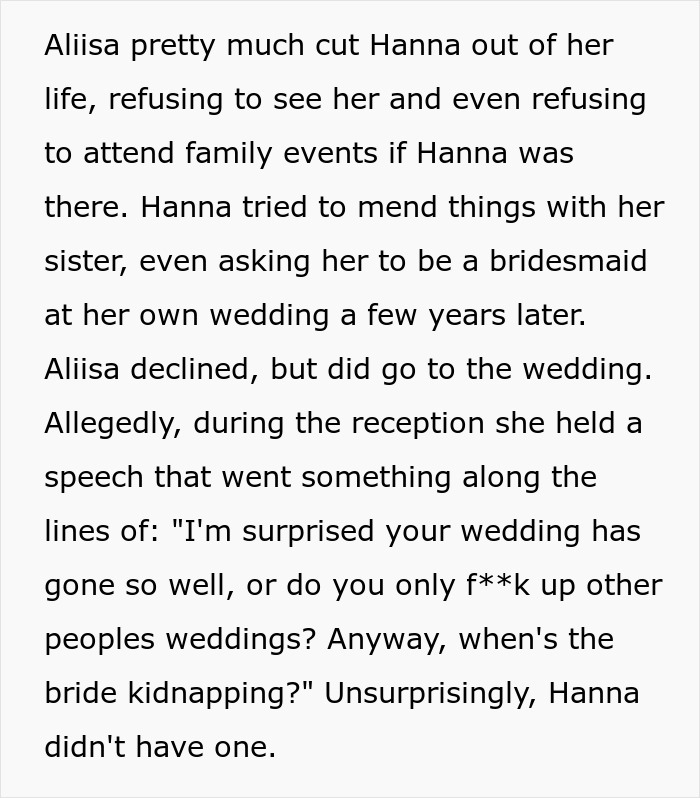 Bride&rsquo;s Sister Gets The Bride &lsquo;Kidnapped&rsquo; And Ruins The Wedding As Well As Their Relationship