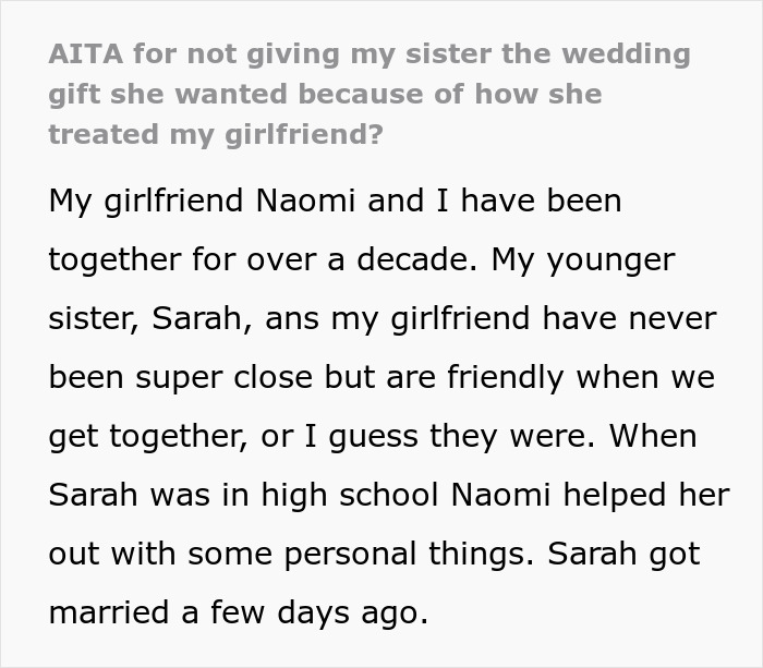 Brother Flips Expensive Gift Meant For Sister&rsquo;s Wedding After She Mistreats His GF Thrice