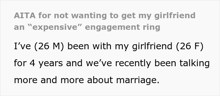 Guy Refuses To Spend $10k On An Engagement Ring, Gets A Reality Check Online