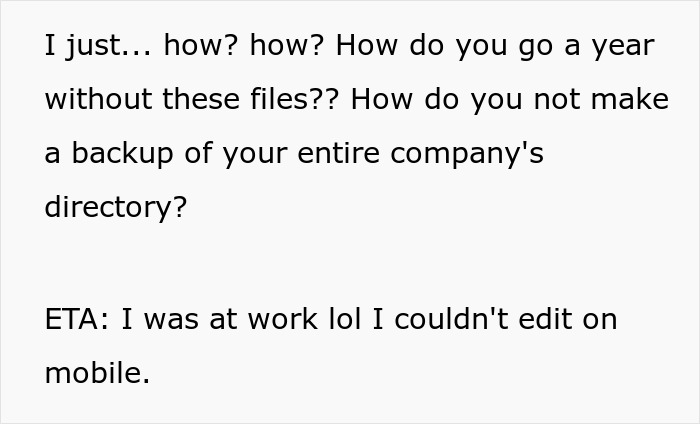 Person Gets Axed 30 Mins Before Clocking Out, A Year Later Is Offered Cash To Get Back Vital Files