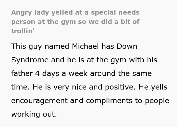 &ldquo;Angry Lady Yelled At A Special Needs Person At The Gym So We Did A Bit Of Trolling&rdquo; 