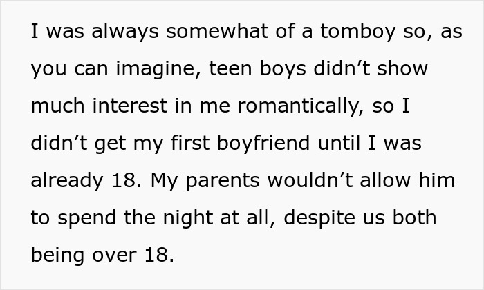 Woman Holds Her Parents To Their Own Standards After They Won’t Let Her Share A Bed With Fiancé Woman Holds Her Parents To Their Own Standards After They Won’t Let Her Share A Bed With Fiancé