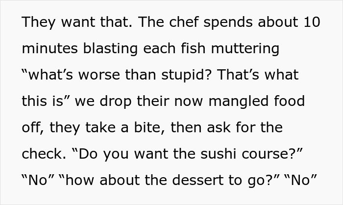 "What’s Worse Than Stupid? That’s What This Is": Customers Don't Know Sushi Is Raw Fish "What’s Worse Than Stupid? That’s What This Is": Customers Don't Know Sushi Is Raw Fish