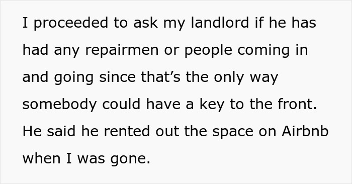 Tenant Thinks Their Stuff Was Stolen While On Vacation, Learns Their Home Was Airbnb'd By Landlord