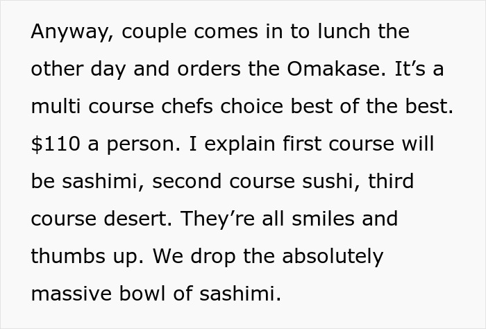 "What’s Worse Than Stupid? That’s What This Is": Customers Don't Know Sushi Is Raw Fish "What’s Worse Than Stupid? That’s What This Is": Customers Don't Know Sushi Is Raw Fish