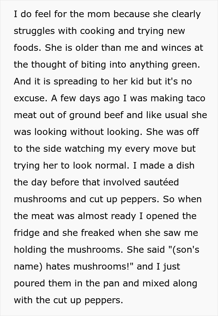 “I Put Veggies In My Food To Stop My Roommate’s Kid From Eating It. Mom Threatens Legal Action” “I Put Veggies In My Food To Stop My Roommate’s Kid From Eating It. Mom Threatens Legal Action”