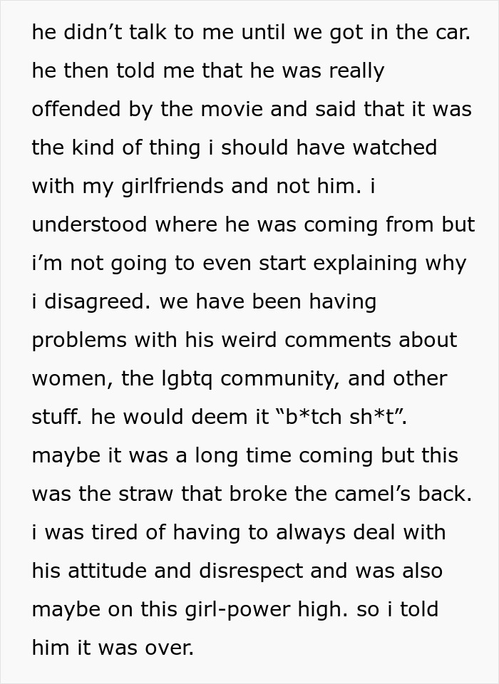 Woman Dumps Boyfriend Over His Bigoted Reaction To Barbie Movie