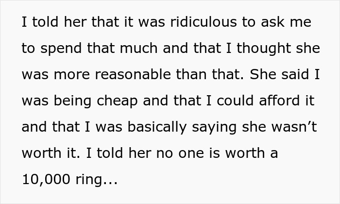 Guy Refuses To Spend $10k On An Engagement Ring, Gets A Reality Check Online