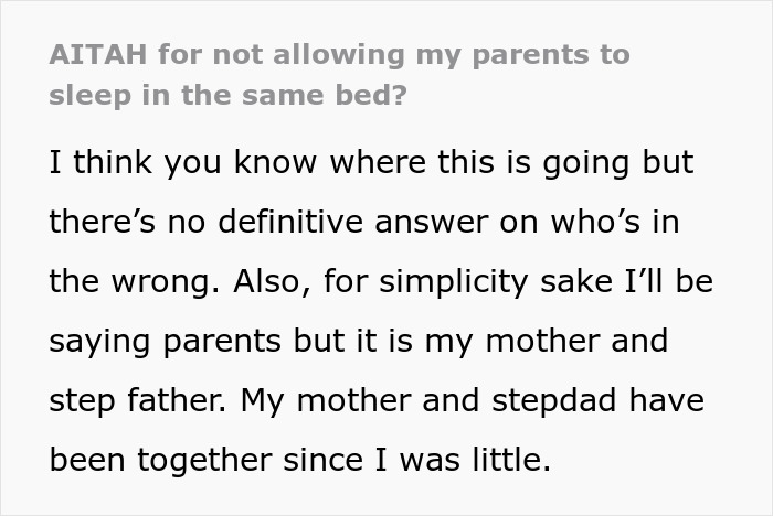 Woman Holds Her Parents To Their Own Standards After They Won’t Let Her Share A Bed With Fiancé Woman Holds Her Parents To Their Own Standards After They Won’t Let Her Share A Bed With Fiancé