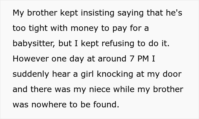 Guy Discovers His Niece On His Doorstep After Clearly Refusing To Babysit Her 