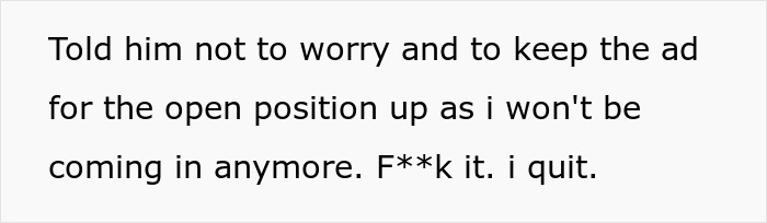 Employee Ruins Manager&rsquo;s Day By Quitting After Finding Out New Hire Will Earn Far More Than Him