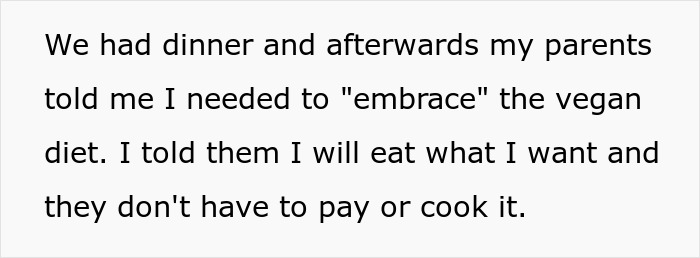 Guy Refuses To Go Vegan As Entire Family Does, Gets Hate For It Guy Refuses To Go Vegan As Entire Family Does, Gets Hate For It
