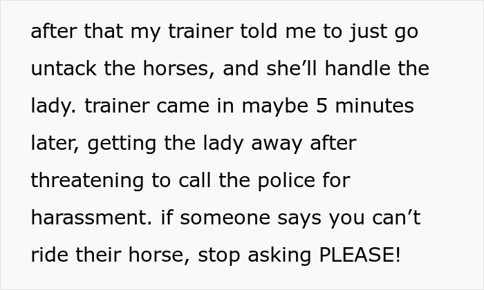 Karen Mom With Big Entitlement Energy Begs Horse Owner To Let Her 11 Y.O. Ride A Dangerous Horse Karen Mom With Big Entitlement Energy Begs Horse Owner To Let Her 11 Y.O. Ride A Dangerous Horse