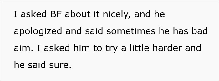 &ldquo;The Bathroom Floor Was Suddenly Always Wet&rdquo;: BF Keeps Missing The Toilet, GF Gets Resourceful