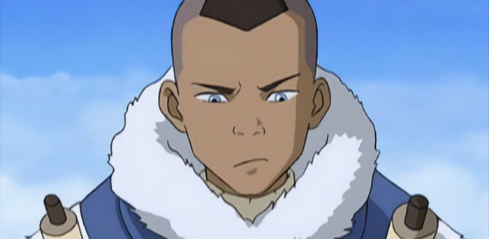 Sokka from Avatar The Last Airbender looking down thoughtfully in a snowy setting, representing legendary quotes.