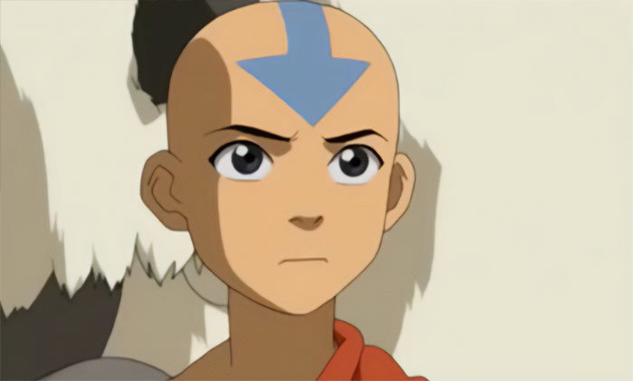 Aang from Avatar The Last Airbender looking determined, representing legendary quotes from the series.
