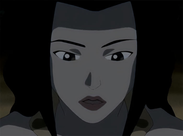 Azula looking down with a serious expression, from Avatar The Last Airbender featuring legendary quotes.