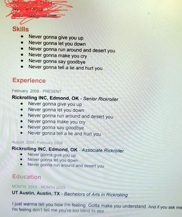 One Of My Recruiters Just Received This Resume This Morning
