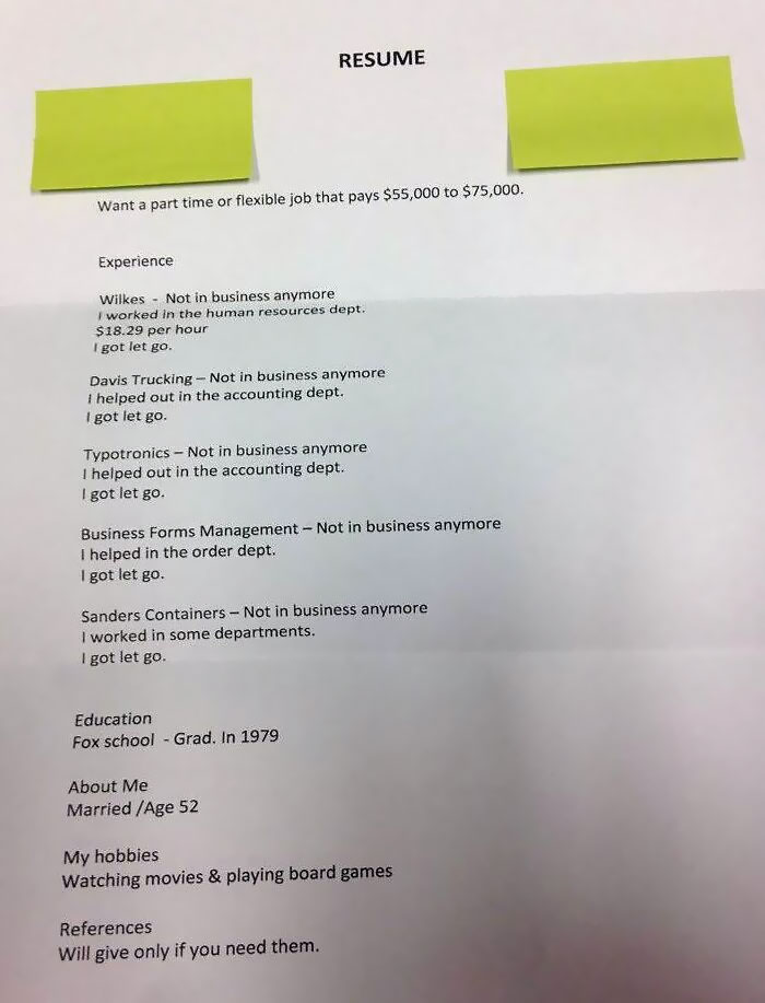 Sad Because No Job, Cringe Because This Resume