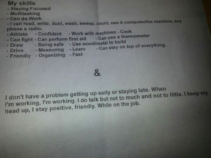 In His 30s, Wearing A Sweet Lightning Bolt T-Shirt, He Handed Me This Resume